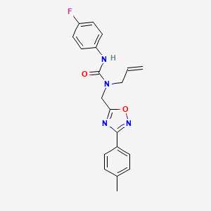 molecular formula C20H19FN4O2 B5327679 N-allyl-N'-(4-fluorophenyl)-N-{[3-(4-methylphenyl)-1,2,4-oxadiazol-5-yl]methyl}urea 