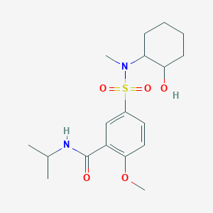 molecular formula C18H28N2O5S B5327681 5-{[(2-hydroxycyclohexyl)(methyl)amino]sulfonyl}-N-isopropyl-2-methoxybenzamide 