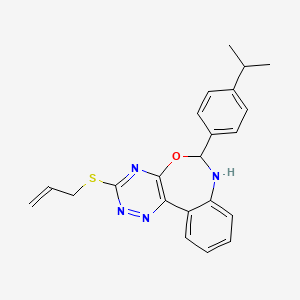 molecular formula C22H22N4OS B5327690 3-(allylthio)-6-(4-isopropylphenyl)-6,7-dihydro[1,2,4]triazino[5,6-d][3,1]benzoxazepine 