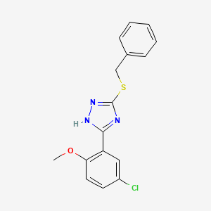 molecular formula C16H14ClN3OS B5327709 3-(benzylthio)-5-(5-chloro-2-methoxyphenyl)-4H-1,2,4-triazole 