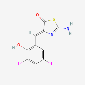 molecular formula C10H6I2N2O2S B5327712 4-(2-hydroxy-3,5-diiodobenzylidene)-2-imino-1,3-thiazolidin-5-one 