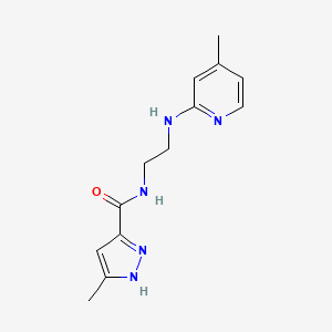 molecular formula C13H17N5O B5327772 3-methyl-N-{2-[(4-methylpyridin-2-yl)amino]ethyl}-1H-pyrazole-5-carboxamide 