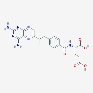 molecular formula C21H23N7O5 B053278 N-(4-(2-(2,4-Diamino-6-pteridinyl)propyl)benzoyl)-L-glutamic acid CAS No. 122594-35-8