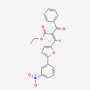 molecular formula C22H17NO6 B5327824 ethyl 2-benzoyl-3-[5-(3-nitrophenyl)-2-furyl]acrylate 