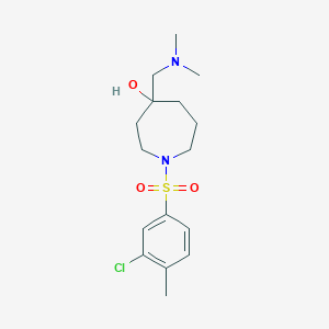 molecular formula C16H25ClN2O3S B5327850 1-[(3-chloro-4-methylphenyl)sulfonyl]-4-[(dimethylamino)methyl]-4-azepanol 