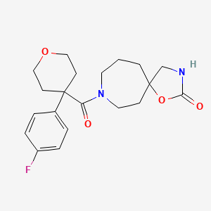 8-{[4-(4-fluorophenyl)tetrahydro-2H-pyran-4-yl]carbonyl}-1-oxa-3,8-diazaspiro[4.6]undecan-2-one