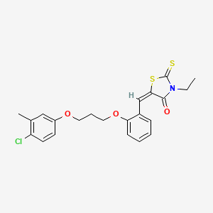 molecular formula C22H22ClNO3S2 B5327862 5-{2-[3-(4-chloro-3-methylphenoxy)propoxy]benzylidene}-3-ethyl-2-thioxo-1,3-thiazolidin-4-one 