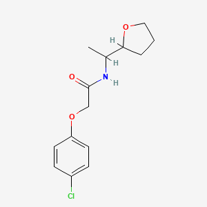 molecular formula C14H18ClNO3 B5327868 2-(4-chlorophenoxy)-N-[1-(tetrahydro-2-furanyl)ethyl]acetamide 