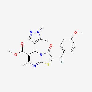 methyl 5-(1,5-dimethyl-1H-pyrazol-4-yl)-2-(4-methoxybenzylidene)-7-methyl-3-oxo-2,3-dihydro-5H-[1,3]thiazolo[3,2-a]pyrimidine-6-carboxylate