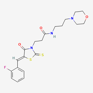 3-[5-(2-fluorobenzylidene)-4-oxo-2-thioxo-1,3-thiazolidin-3-yl]-N-[3-(4-morpholinyl)propyl]propanamide