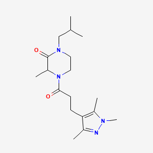 1-isobutyl-3-methyl-4-[3-(1,3,5-trimethyl-1H-pyrazol-4-yl)propanoyl]piperazin-2-one