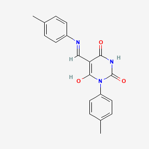 molecular formula C19H17N3O3 B5327945 1-(4-methylphenyl)-5-{[(4-methylphenyl)amino]methylene}-2,4,6(1H,3H,5H)-pyrimidinetrione 