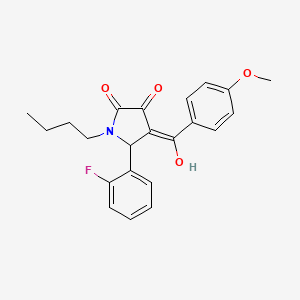 molecular formula C22H22FNO4 B5327965 1-butyl-5-(2-fluorophenyl)-3-hydroxy-4-(4-methoxybenzoyl)-1,5-dihydro-2H-pyrrol-2-one 