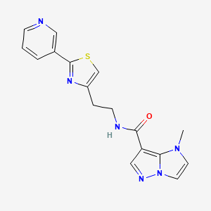 1-methyl-N-[2-(2-pyridin-3-yl-1,3-thiazol-4-yl)ethyl]-1H-imidazo[1,2-b]pyrazole-7-carboxamide