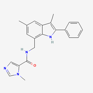 molecular formula C22H22N4O B5328002 N-[(3,5-dimethyl-2-phenyl-1H-indol-7-yl)methyl]-1-methyl-1H-imidazole-5-carboxamide 