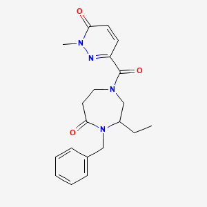 4-benzyl-3-ethyl-1-[(1-methyl-6-oxo-1,6-dihydro-3-pyridazinyl)carbonyl]-1,4-diazepan-5-one