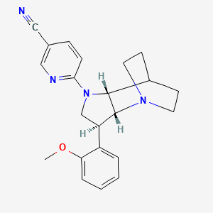 6-[(2R*,3S*,6R*)-3-(2-methoxyphenyl)-1,5-diazatricyclo[5.2.2.0~2,6~]undec-5-yl]nicotinonitrile