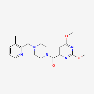 molecular formula C18H23N5O3 B5328095 2,4-dimethoxy-6-({4-[(3-methylpyridin-2-yl)methyl]piperazin-1-yl}carbonyl)pyrimidine 