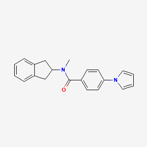 molecular formula C21H20N2O B5328109 N-(2,3-dihydro-1H-inden-2-yl)-N-methyl-4-(1H-pyrrol-1-yl)benzamide 