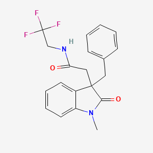 molecular formula C20H19F3N2O2 B5328136 2-(3-benzyl-1-methyl-2-oxo-2,3-dihydro-1H-indol-3-yl)-N-(2,2,2-trifluoroethyl)acetamide 