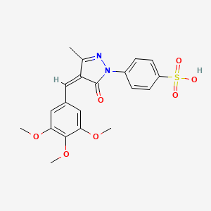 molecular formula C20H20N2O7S B5328143 4-[3-methyl-5-oxo-4-(3,4,5-trimethoxybenzylidene)-4,5-dihydro-1H-pyrazol-1-yl]benzenesulfonic acid 