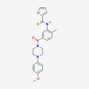 molecular formula C24H25N3O4 B5328148 N-(5-{[4-(4-methoxyphenyl)-1-piperazinyl]carbonyl}-2-methylphenyl)-2-furamide 