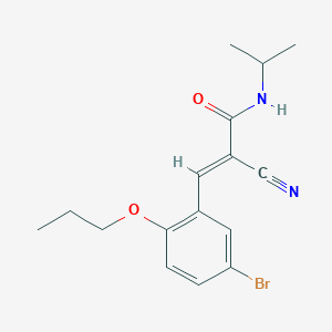 molecular formula C16H19BrN2O2 B5328153 3-(5-bromo-2-propoxyphenyl)-2-cyano-N-isopropylacrylamide 