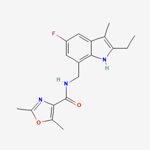 molecular formula C18H20FN3O2 B5328159 N-[(2-ethyl-5-fluoro-3-methyl-1H-indol-7-yl)methyl]-2,5-dimethyl-1,3-oxazole-4-carboxamide 