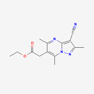 ethyl (3-cyano-2,5,7-trimethylpyrazolo[1,5-a]pyrimidin-6-yl)acetate