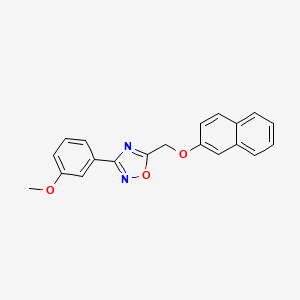 molecular formula C20H16N2O3 B5328198 3-(3-methoxyphenyl)-5-[(2-naphthyloxy)methyl]-1,2,4-oxadiazole 