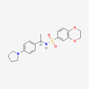 N-{1-[4-(1-pyrrolidinyl)phenyl]ethyl}-2,3-dihydro-1,4-benzodioxine-6-sulfonamide