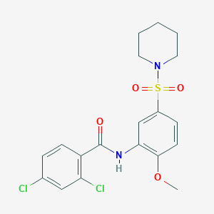 2,4-dichloro-N-[2-methoxy-5-(1-piperidinylsulfonyl)phenyl]benzamide