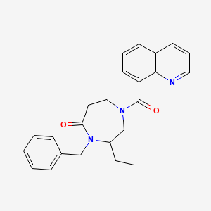 4-benzyl-3-ethyl-1-(quinolin-8-ylcarbonyl)-1,4-diazepan-5-one