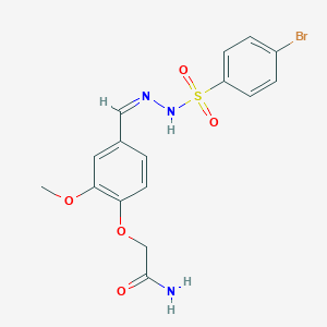 2-(4-{2-[(4-bromophenyl)sulfonyl]carbonohydrazonoyl}-2-methoxyphenoxy)acetamide