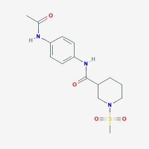 N-[4-(acetylamino)phenyl]-1-(methylsulfonyl)-3-piperidinecarboxamide