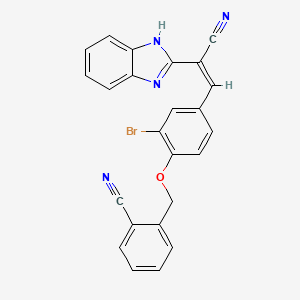 molecular formula C24H15BrN4O B5328324 2-({4-[(Z)-2-(1H-benzimidazol-2-yl)-2-cyanoethenyl]-2-bromophenoxy}methyl)benzonitrile 