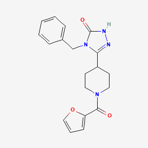 molecular formula C19H20N4O3 B5328343 4-benzyl-5-[1-(2-furoyl)-4-piperidinyl]-2,4-dihydro-3H-1,2,4-triazol-3-one 