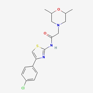 molecular formula C17H20ClN3O2S B5328349 N-[4-(4-chlorophenyl)-1,3-thiazol-2-yl]-2-(2,6-dimethyl-4-morpholinyl)acetamide 