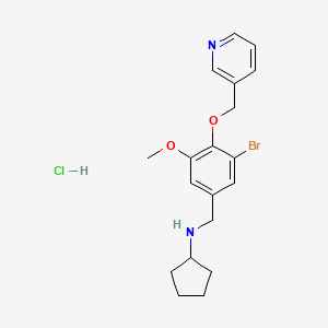 molecular formula C19H24BrClN2O2 B5328362 N-[3-bromo-5-methoxy-4-(3-pyridinylmethoxy)benzyl]cyclopentanamine hydrochloride 