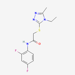 N-(2,4-difluorophenyl)-2-[(4-ethyl-5-methyl-4H-1,2,4-triazol-3-yl)thio]acetamide