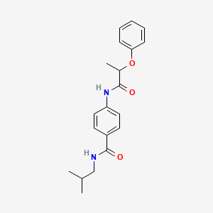 molecular formula C20H24N2O3 B5328381 N-isobutyl-4-[(2-phenoxypropanoyl)amino]benzamide 