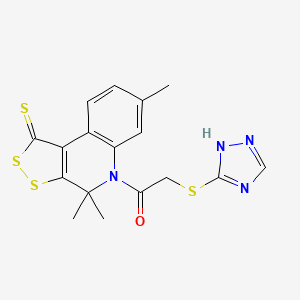 4,4,7-trimethyl-5-[(4H-1,2,4-triazol-3-ylthio)acetyl]-4,5-dihydro-1H-[1,2]dithiolo[3,4-c]quinoline-1-thione