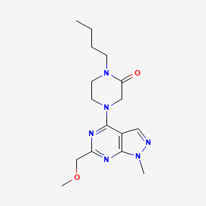 molecular formula C16H24N6O2 B5328446 1-butyl-4-[6-(methoxymethyl)-1-methyl-1H-pyrazolo[3,4-d]pyrimidin-4-yl]-2-piperazinone 