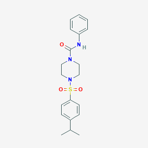 molecular formula C20H25N3O3S B5328455 4-[(4-isopropylphenyl)sulfonyl]-N-phenyl-1-piperazinecarboxamide 