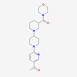 molecular formula C22H32N4O3 B5328467 1-{6-[3-(morpholin-4-ylcarbonyl)-1,4'-bipiperidin-1'-yl]pyridin-3-yl}ethanone 