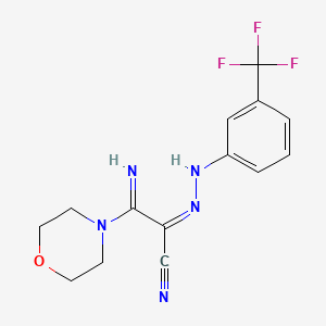 3-imino-3-(4-morpholinyl)-2-{[3-(trifluoromethyl)phenyl]hydrazono}propanenitrile