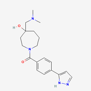 molecular formula C19H26N4O2 B5328505 4-[(dimethylamino)methyl]-1-[4-(1H-pyrazol-3-yl)benzoyl]-4-azepanol 