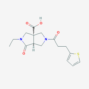 molecular formula C16H20N2O4S B5328515 (3aS*,6aS*)-2-ethyl-1-oxo-5-[3-(2-thienyl)propanoyl]hexahydropyrrolo[3,4-c]pyrrole-3a(1H)-carboxylic acid 