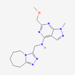 6-(methoxymethyl)-1-methyl-N-(6,7,8,9-tetrahydro-5H-[1,2,4]triazolo[4,3-a]azepin-3-ylmethyl)-1H-pyrazolo[3,4-d]pyrimidin-4-amine