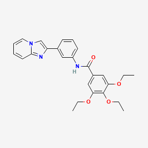 3,4,5-triethoxy-N-(3-imidazo[1,2-a]pyridin-2-ylphenyl)benzamide